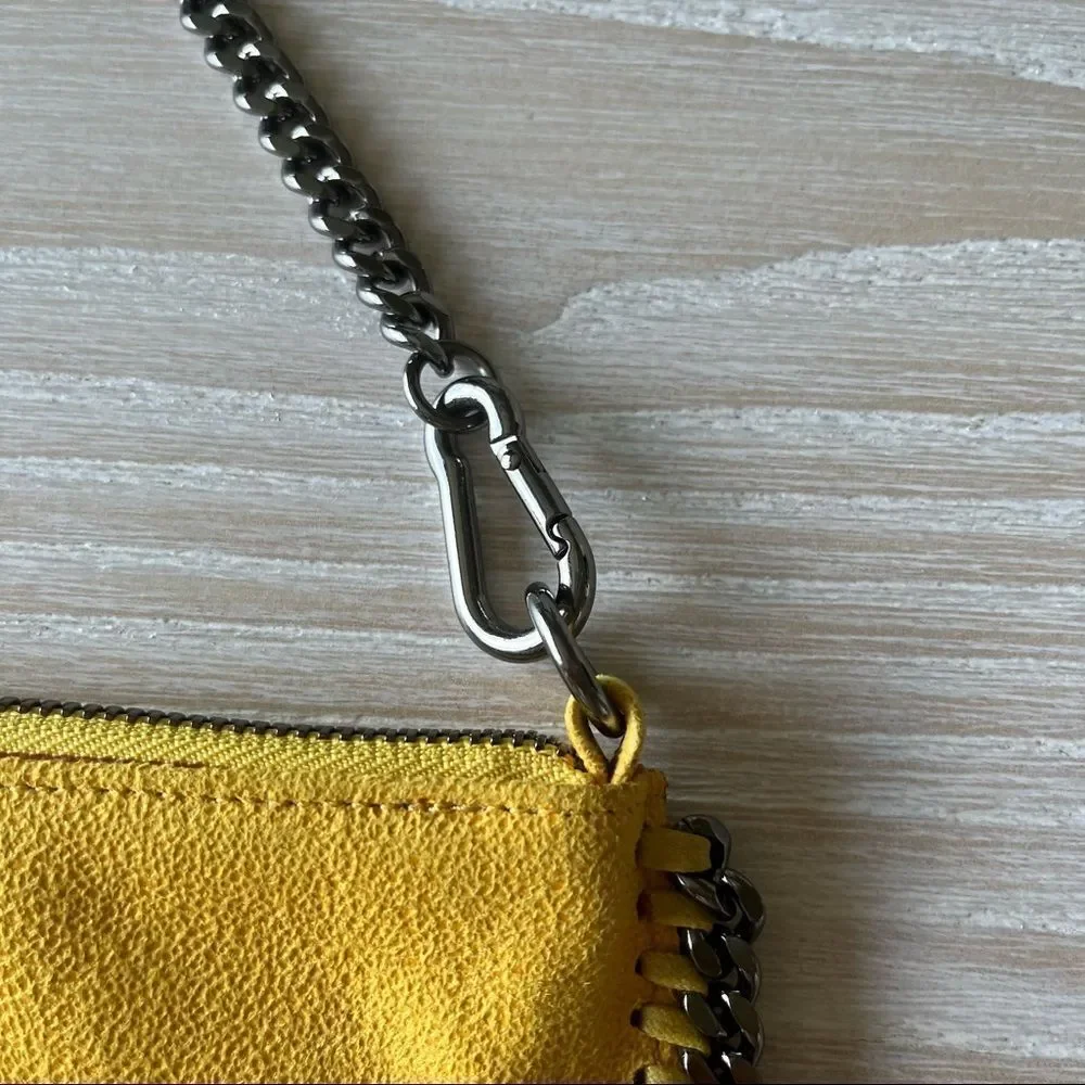 Stella McCartney Falabella Pouchette Bag Yellow Vegan Leather NEW